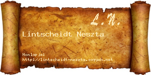 Lintscheidt Neszta névjegykártya